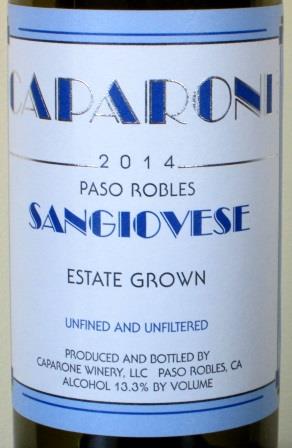 Caparone Sangiovese Paso Robles